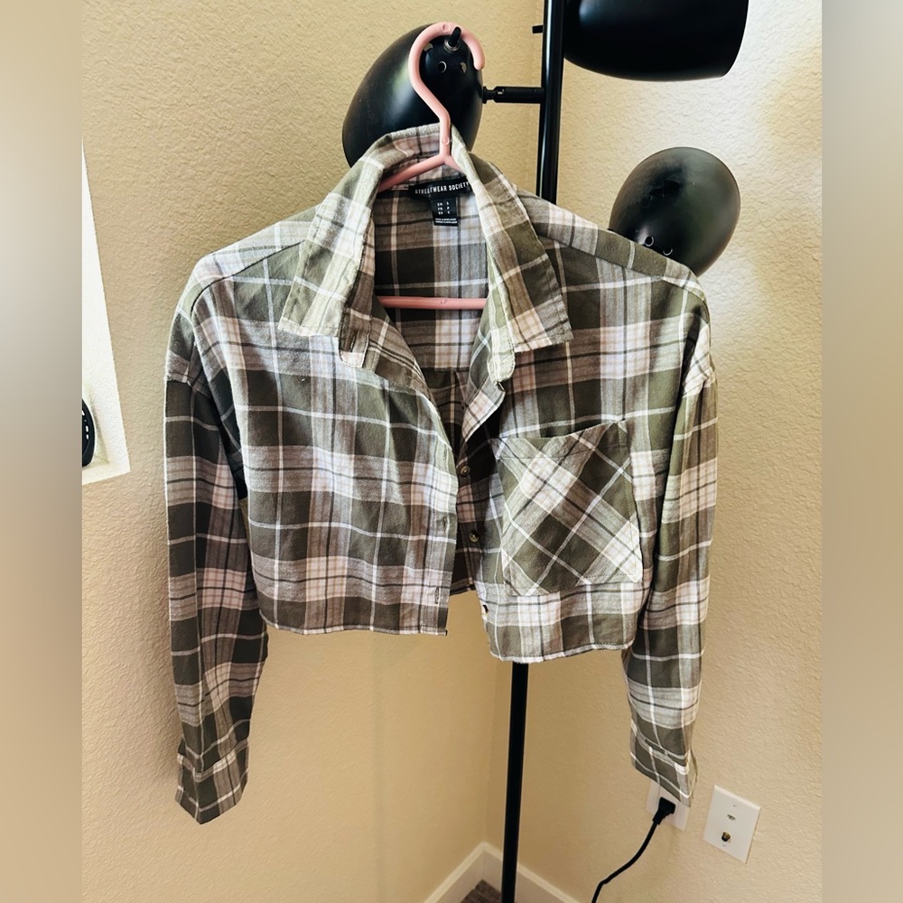 Olive Green checked shirt- Lose fit
